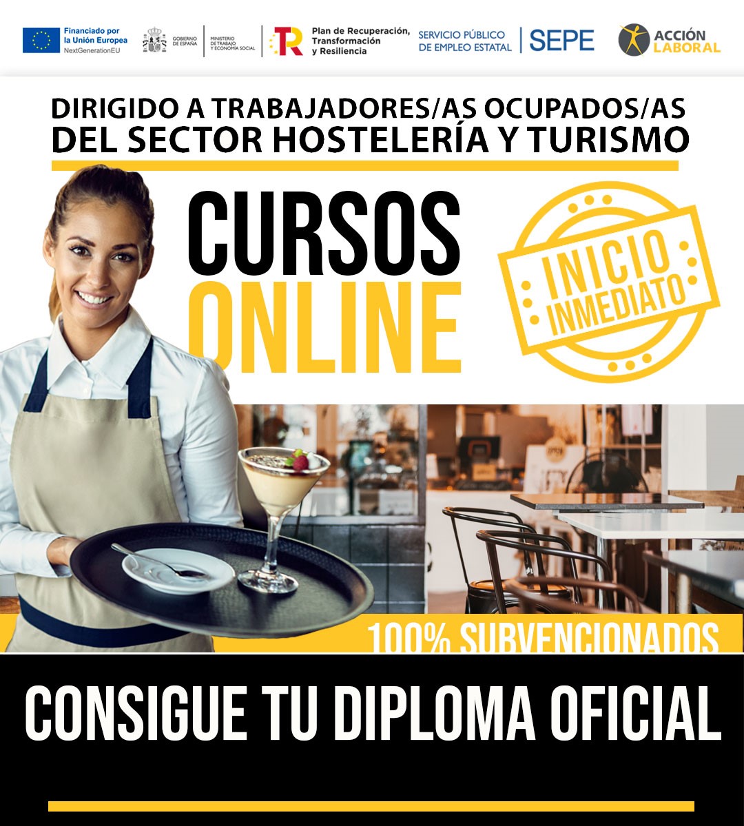 Packs de cursos gratuitos Hosteleria y Turismo